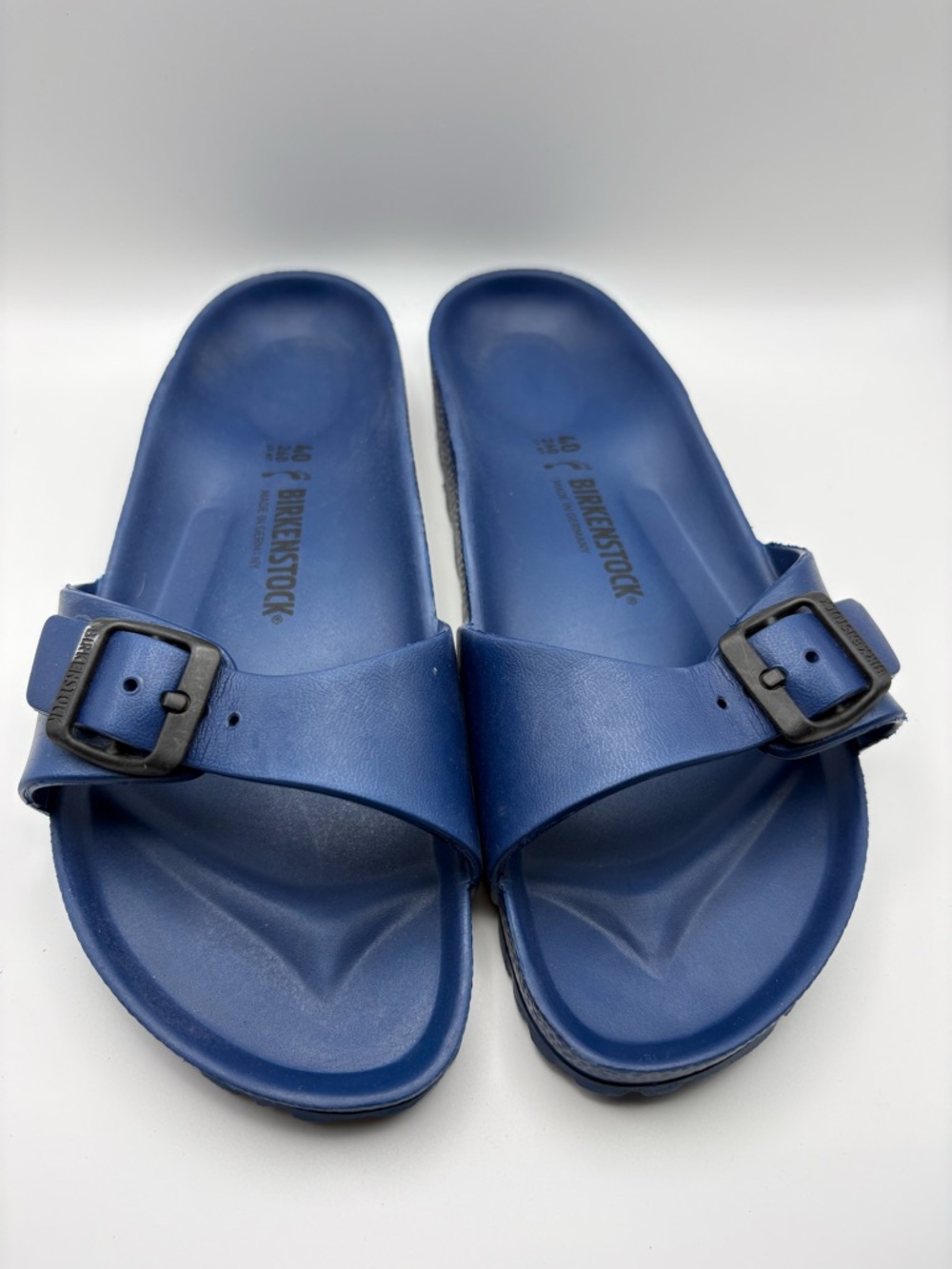 Birkenstock Madrid Eva Blue Sandals Slides Slip On Womens Size 9 EXCELLENT SHAPE - Picture 2 of 7